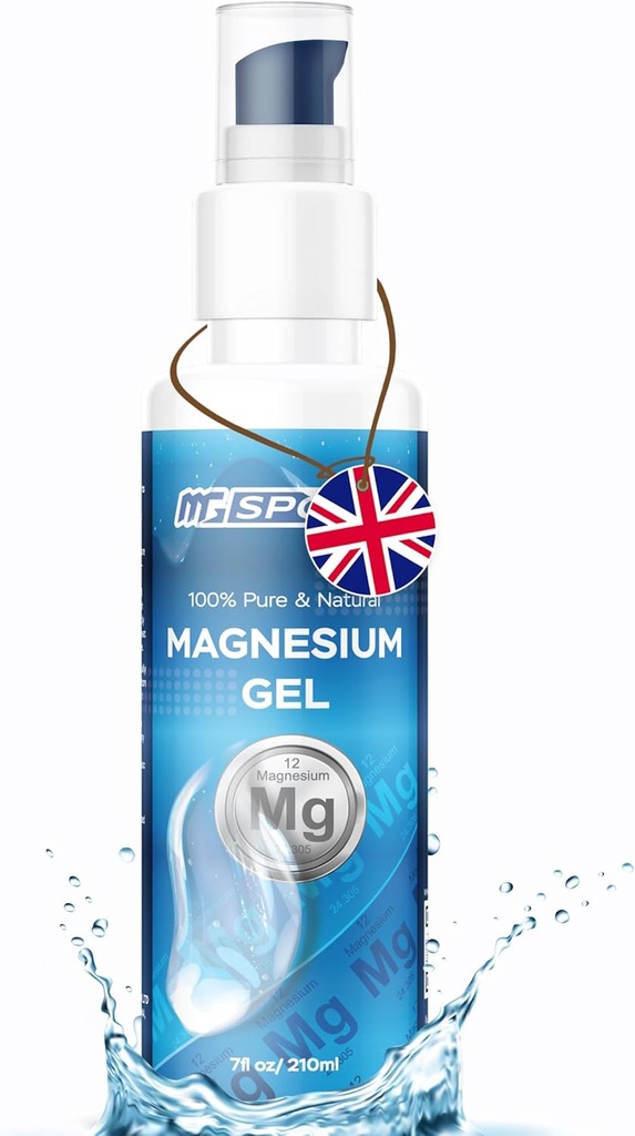 Magnesium Gel + Pump 1,050 Presses 50mg MgCl ea. for Leg Cramps. Preservatives Free, high Absorption, Less Sting Than Magnesium Oil Spray, Gel Pump for Accurate Application