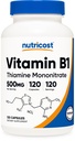 Nutricost Βιταμίνη Β1 (Θιαμίνη) 500mg, 120 κάψουλες
