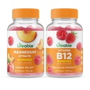 Ζωοποιήσιμο μαγνήσιο 85mg + βιταμίνη B12, Gummies Bundle - Μεγάλη γεύση, συμπλήρωμα βιταμίνης, χωρίς γλουτένη, χωρίς ΓΤΟ, Μασώμενα Gummy