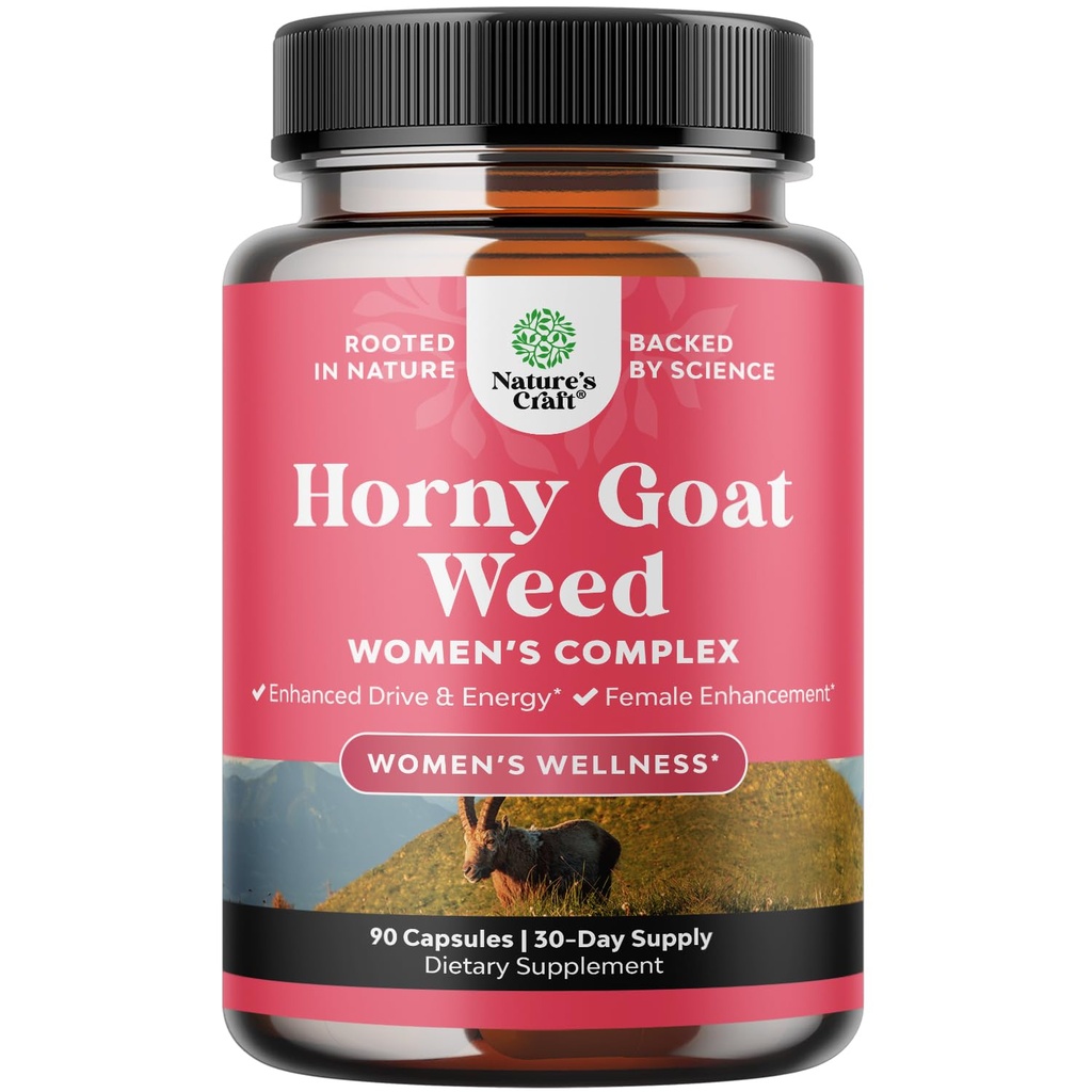Horny Goat Weed for Women - Συμπληρώματα βοτάνων Hornygoatweed Women Complex for Hormone Balance Mood Υποστήριξη & Γενική γυναικεία ευεξία - Maca Root & Tribulus Terrestris Γυναικείο συμπλήρωμα - 90 Count