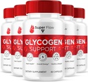 (5 Pack) Super Flow SuperFlow Glycogen Support Capses, Super Flow Advanced Glycogen Health and Blood Wellness Support Supplement, SuperFlow Maximum Strength Glyco Formula Supplement (300 Κάψουλες)
