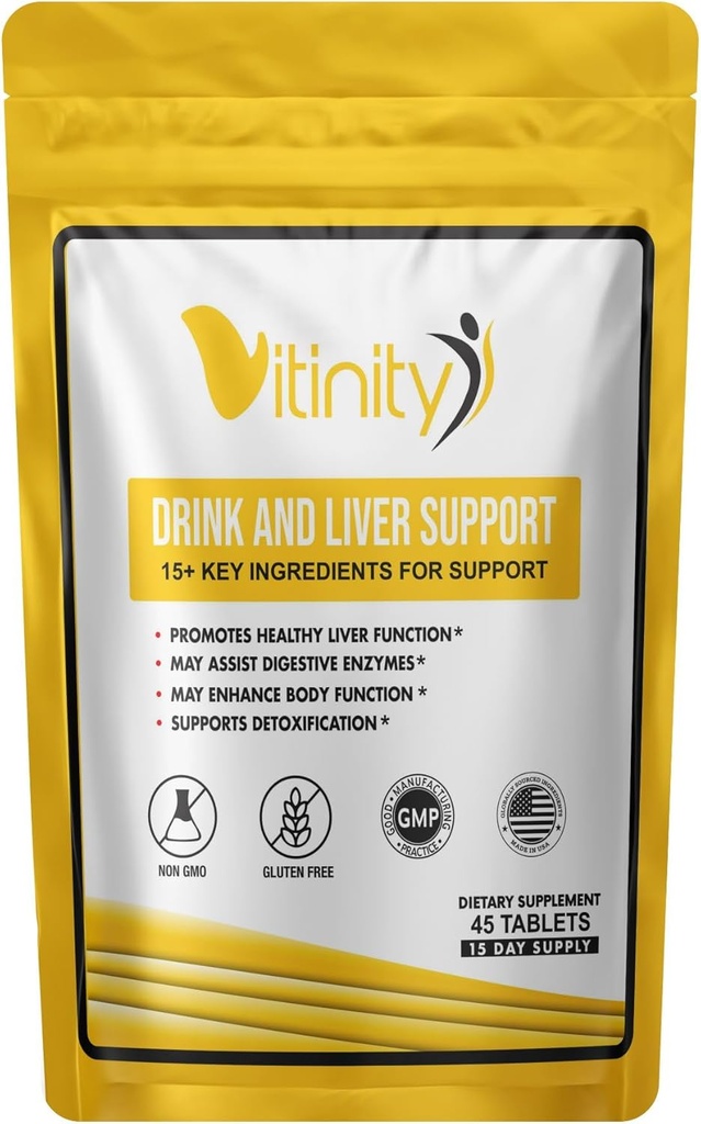 Anti Drink Support Supplement-15+Key Ingredients for Craving Support,Liver Health,Kudzu, Milk Thistle,Holy Basil,DHM,All Natural Cleanse,Gradual Reduction,Nutrient Replenisher Tablets(15 Days)