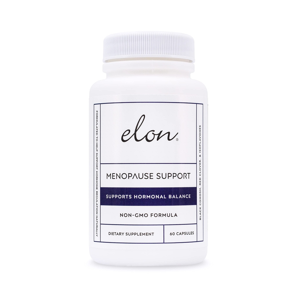 Elon Menopause Supplement for Women Menopause Relief for Hot Flashes, Mood Swings & Sleep Problems, Non-GMO Estrogen Supplement for Women w/Black Cohosh & Dong Quai (60 Capsules)
