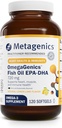 Μεταγονική OmegaGenics Fish Oil EPA-DHA 720 mg - Συμπλήρωμα Ωμέγα-3 Fish Oil - Υψηλή ισχύς - για την υγεία της καρδιάς, της μυοσκελετικής υγείας & του ανοσοποιητικού συστήματος * - με DHA & EPA - 120 Softgels