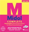 Midol Πλήρης, εμμηνορρυσιακή περίοδος Συμπτώματα ανακούφιση, Caplets, 16 κόμης 4-πακέτο