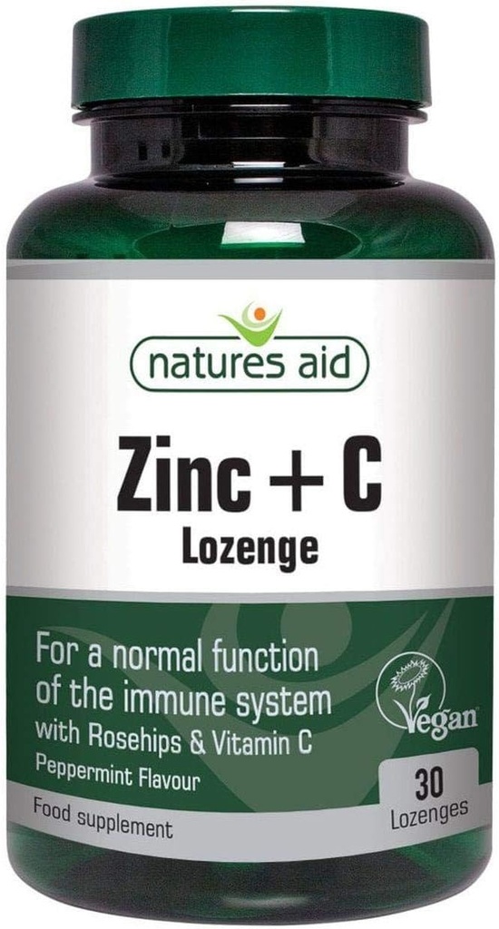 Φύση Βοήθεια Vegan Zinc Lozenges Peppermint 30 δισκία