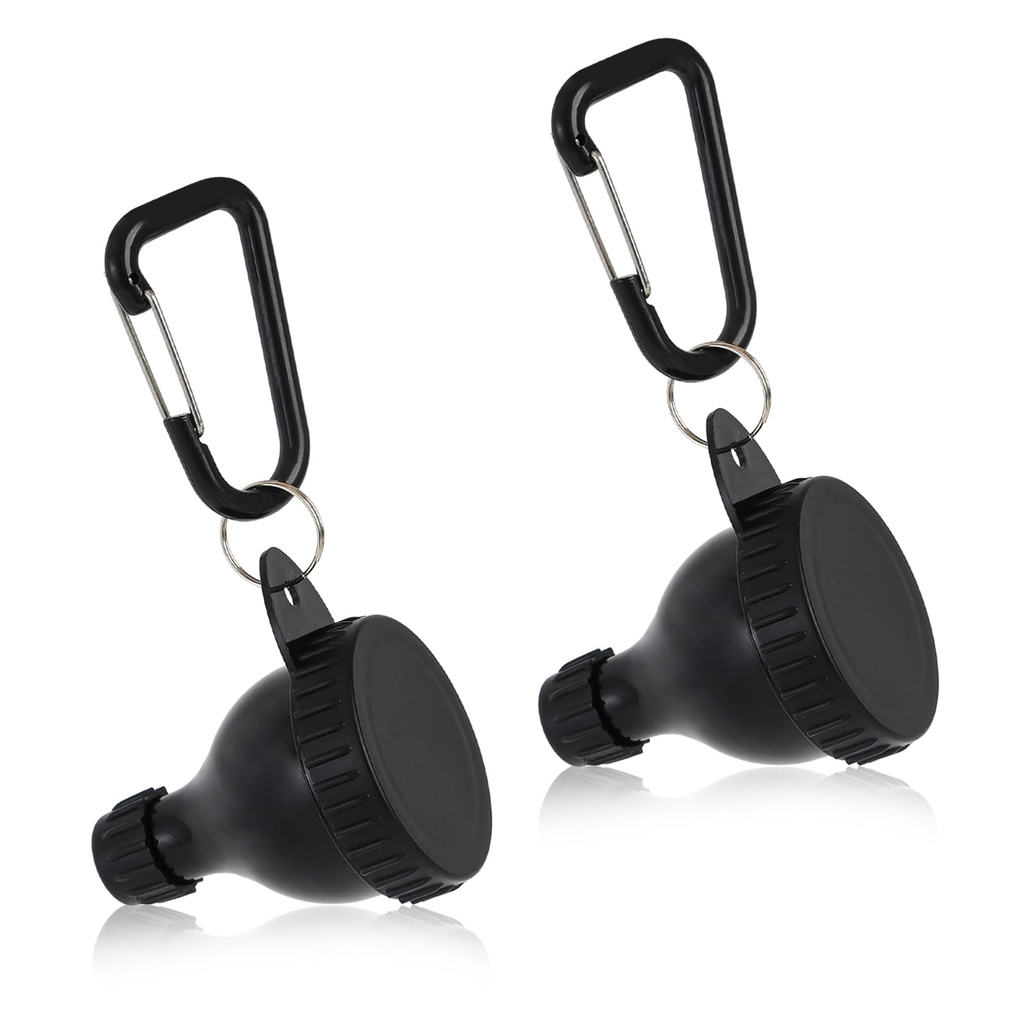 2 Pcs Protein Powder Container, Protein Powder Travel Container, Protein Powder Container to Go, Pre Workout/Gym Supplemen Keychain (Black, 50ml)