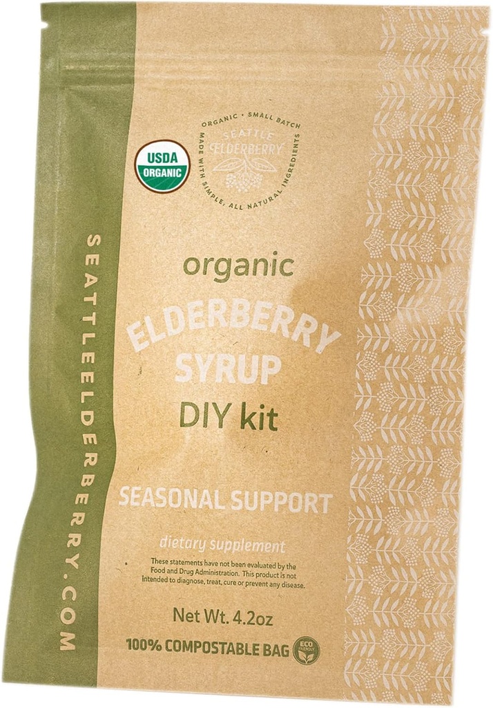 Εποχιακή υποστήριξη DIY Kit – Φτιάξτε νοστιμότατο, χωρίς γλουτένη ανθικό συμπλήρωμα Σιρόπι με ισχυρό αλλεργικό Οφέλη, που περιέχει μόνο οργανικά συστατικά που γίνονται σε μικρές παρτίδες στις ΗΠΑ - 4oz