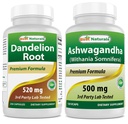 Best Naturals Dandelion Root 520 mg & Ashwagandha Extract 500 Mg