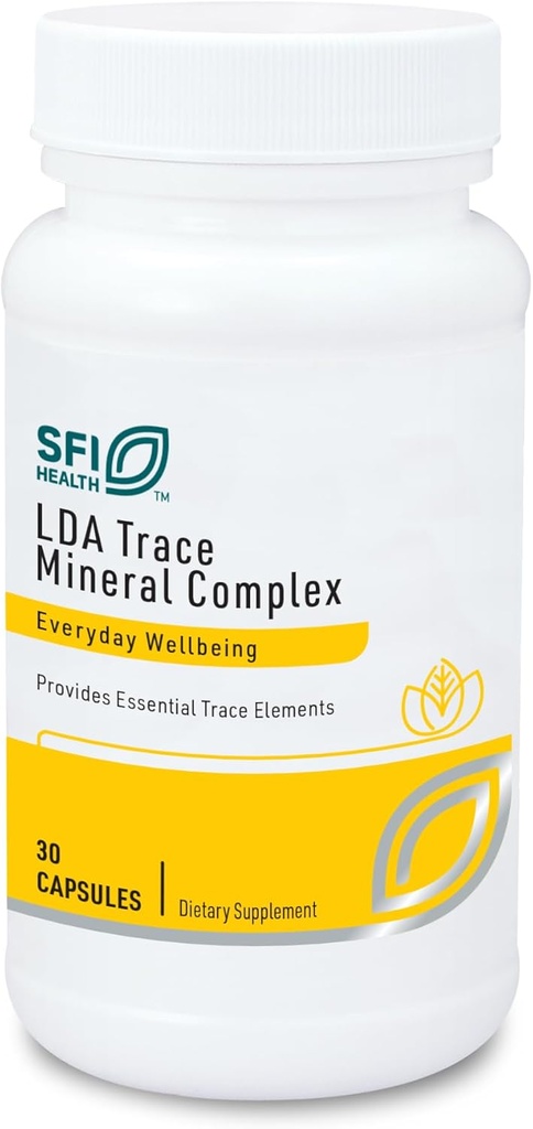 Klaire Labs SFI Health LDA Trace Mineral Complex - 11 Essential Trace Elements with TRAACS Chelated Minerals, Hypoallergenic & No Iron (30 κάψουλες χορτοφάγων)