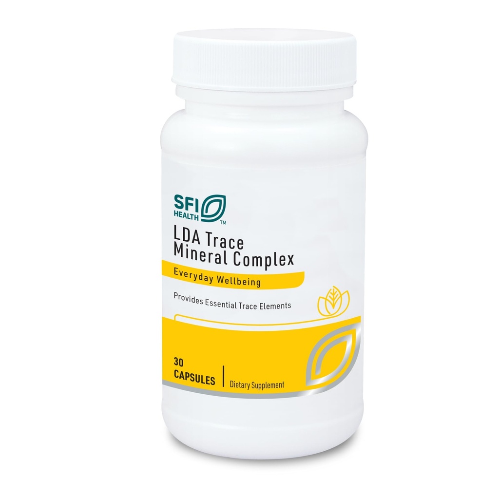 Klaire Labs SFI Health LDA Trace Mineral Complex - 11 Essential Trace Elements with TRAACS Chelated Minerals, Hypoallergenic & No Iron (30 κάψουλες χορτοφάγων)