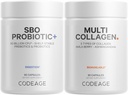Codeage Multi Collage Protein Capses 5 Types, Ashwagandha Withania Somnifera & Organic Amla Berry + SBO Probiotic Blend 50 Billion CFU Bundle, Lactobacillus Plantarum, Bacillus Subtilis, Non-GMO