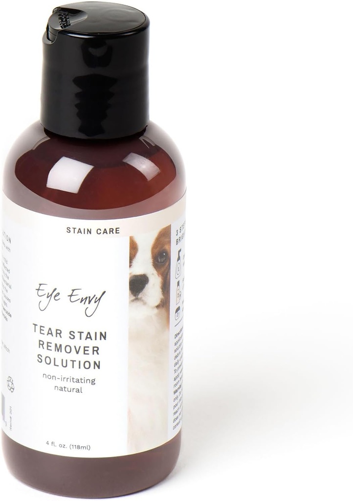 Eye Envy Tear Stain Remover Solution for Dogs. 100% Φυσικό, Ασφαλές. Προτείνεται από AKC Breeders, Vets, Handlers, Groomers. Περιέχει κολλοειδές ασήμι. 4 oz. Κατασκευασμένο στις ΗΠΑ