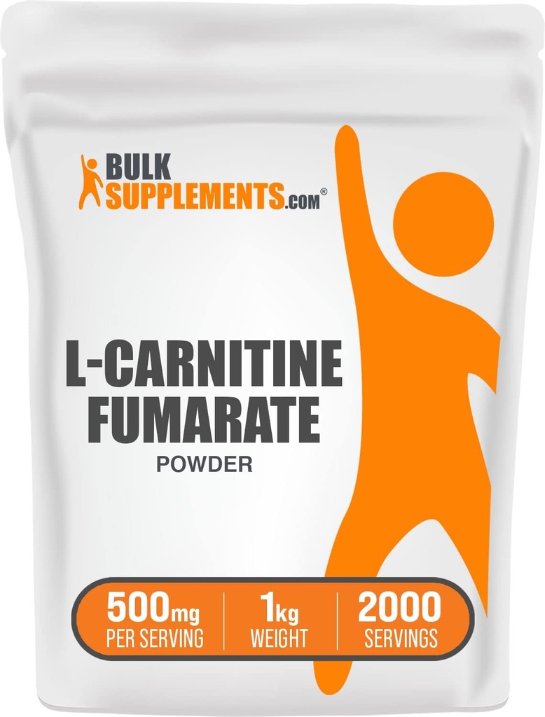 BulkSupplements.com L-Καρνιτίνη Φουμαρική σκόνη - συμπλήρωμα καρνιτίνης, Αθλητική Διατροφή, L-Καρνιτίνη 500mg - Χωρίς γλουτένη, 500mg ανά σερβίρισμα, Χωρίς γλουτένη, 1kg (2,2 lbs) (Pack of 1)