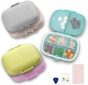 [5 Pack] Οργανωτής Ταξιδιών 8 Διαμερίσματα Easy Open Lid Portable Pill Case Daily Pill Organizer Moisture Proof Μικρό κουτί χαπιών για τσέπη (Blue+Gray+Pink+Khaki+Green)