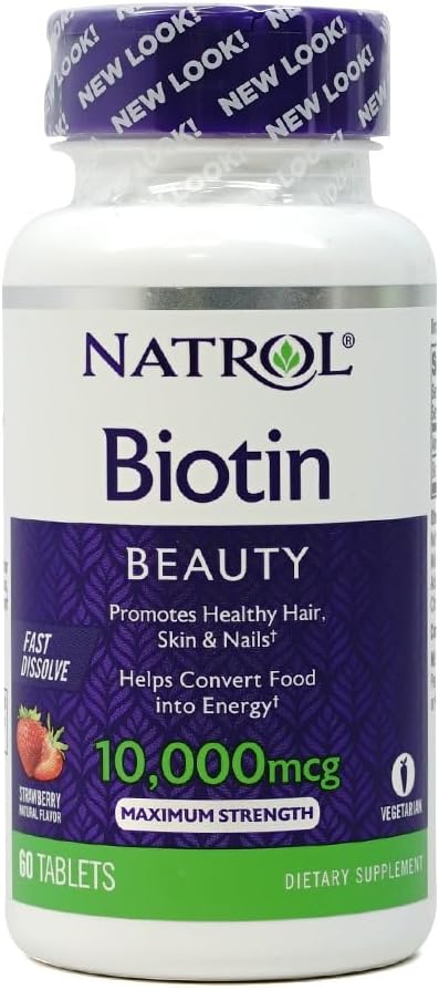 Biotin 10,000mcg Fast Dissolve, 60 Count (Pack of 4)