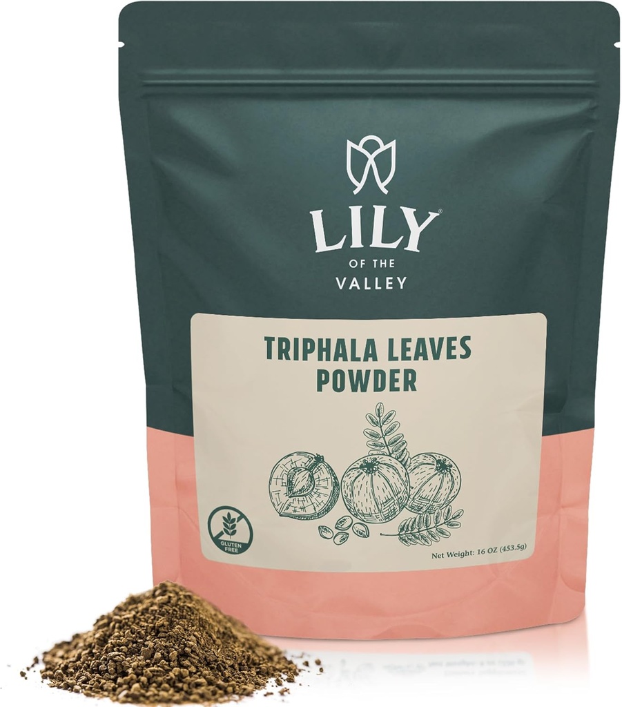 LILY OF THE VALLEY Triphala Powder - Mix of Amla, Haritaki & Bibhitaki - Προέρχεται από την Ινδία - Herbal Adaptogen Superfood - Vegan & Gluten-Free - Συσκευασία σε Resealable Pouch (4oz, 113g)