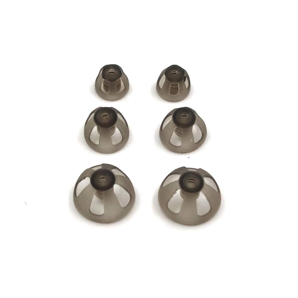 Βοηθητικό ακοής Domes Smoky Gray Tips Τεμάχια αυτιού Άνετα για Open Fit BTE Ενισχυτής ήχου PSAP Kit Αόρατο, εκτός από το RIC 5+8+10mm (Μικτή * 6)
