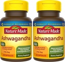 Nature Made Ashwagandha Κάψουλες 125mg για την υποστήριξη του στρες, 60 κάψουλες, 60 ημέρες προσφοράς (πακέτο του 2)