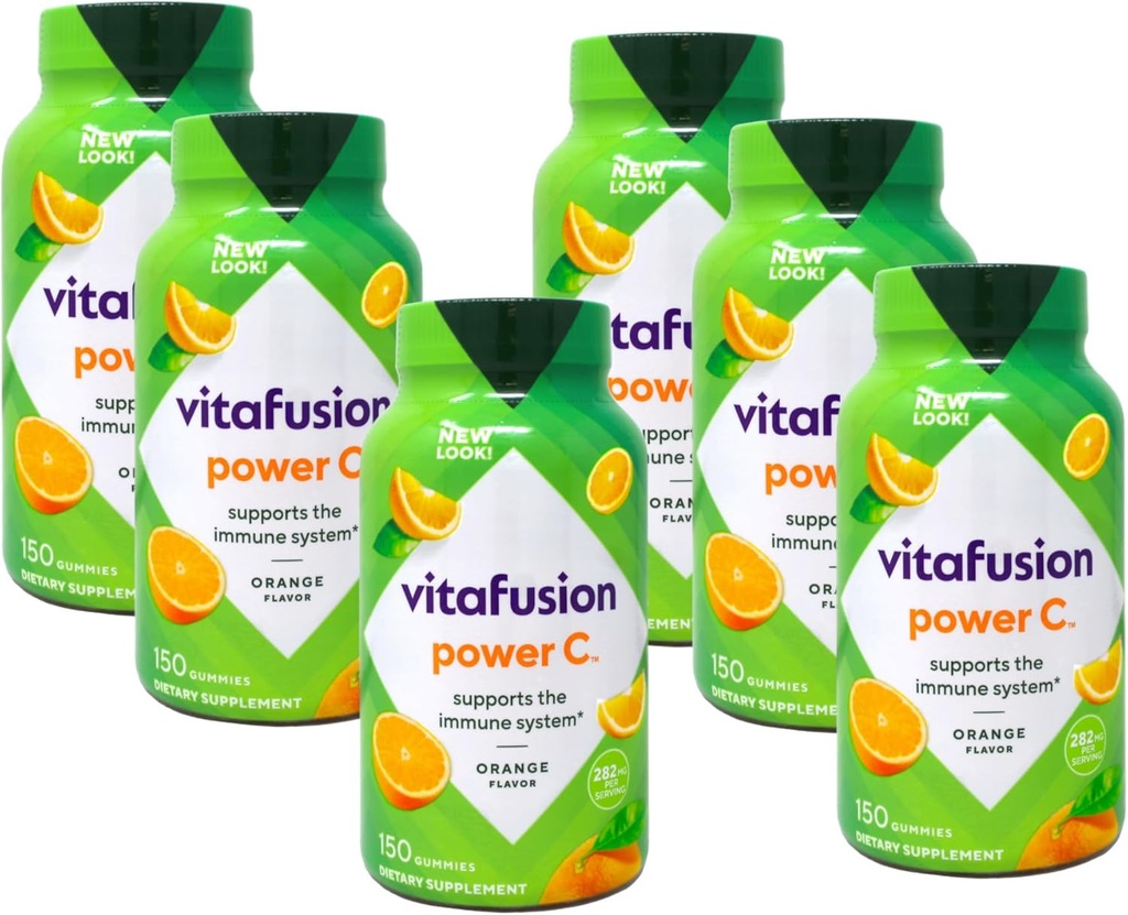 VitaFusion Power C Gummy Vitamins for Adults Absolutely Orange - 150 ct, Pack of 6