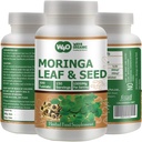 Moringa Oleifera Leaf and Seed Powder (80:20) Ratio 300 Pills (Tablets), 150 Servings, 1000 mg. Μη επιχρισμένο συμπλήρωμα βοτάνων Malunggay, Χωρίς Χημικά Επιχρίσματα, Green Superfood. Συσκευασία των 1.