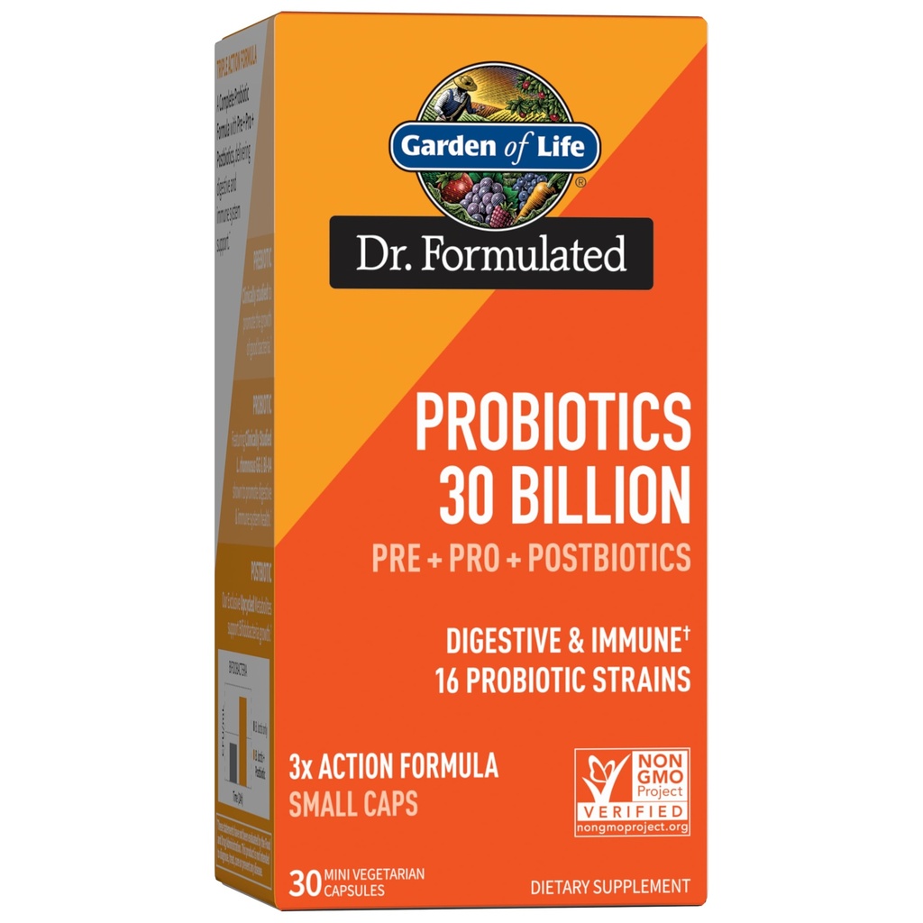Κήπος Ζωής Dr Formulated Probiotics 30 Δισεκατομμύρια CFU Pre + Pro + Μεταβιοτικά για άνδρες και γυναίκες Πειθαρχική και Ανοσολογική Υποστήριξη, Πατάτα, Ακακία, Μεταβιοτικοί Μεταβολίτες, 30 Μίνι Καψάκια Χορτοφαγικής