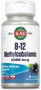 KAL Vitamin B-12 Methylcobalamin Lozenges 5000mcg, Υγιής Ενέργεια, Μεταβολισμός, Νεύρο & Κόκκινο Αίμα Υποστήριξη, * Βέλτιστη απορρόφηση, Φυσική γεύση Acai, Vegan, Χωρίς ζάχαρη, 60 Μερίδες, 60 Lozenges