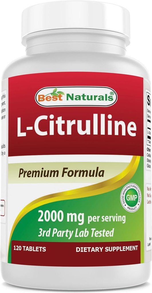 Best Naturals L-Citrulline 2000mg/serving - Μη ΓΤΟ - Χωρίς γλουτένη - 120 δισκία (120 Count (Pack of 1))