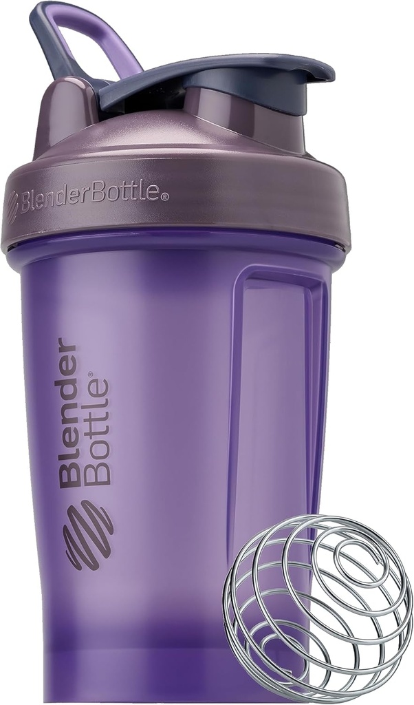 BlenderBottle Classic V2 Shaker μπουκάλι Ιδανικό για την πρωτεΐνη Shakes και προ προπόνηση, 20oz, πλήρη χρώμα μωβ