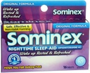 Sominex Nighttime Sleep- Aid με διφαινυδραμίνη HCl 25 mg, Original Formula, 16 δισκία, (Pack of 1)