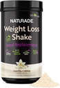 Naturade Weight Loss Shake Meal Replacement, 18 Servings - 25g Πρωτεΐνη Βασισμένη σε φυτά, CLA, Ίνες & 18 Βιταμίνες και Ορυκτά Σχεδιασμένο να κουρεύει και να ενισχύει την καθημερινή διατροφή - Vanilla Creme