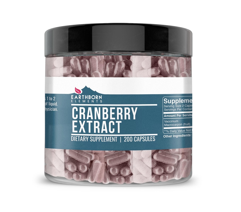 Earthborn Elements Cranberry Extract 200 κάψουλες, καθαρό & μη αραιωμένο, χωρίς πρόσθετα