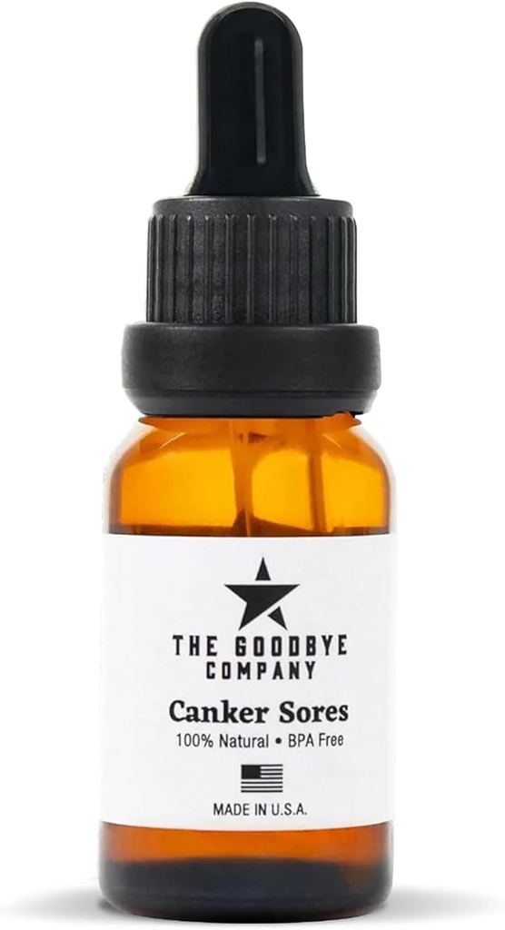The Goodbye Company Organic Canker Sore Relief Serum, Vegan 15mL - Γρήγορος φυσικός πόνος Θεραπεία, απαλό στόμα Ulcer Καταπραϋντικό με γαρύφαλλο, Cilantro & λεβάντα, Χημικά-ελεύθερο, Κατασκευασμένο στις ΗΠΑ