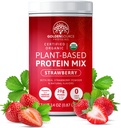 Strawberry - Plant Based Protein Powder, Protein Mix, Protein Powder with Vitamins & Minerals, 20g of Protein, & Complete Amino Acid Profile, Vegan Protein Powder