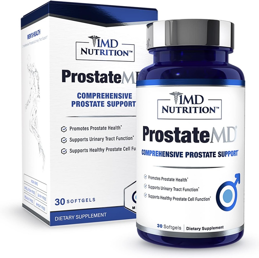 1MD Διατροφή ProstateMD Saw Palmetto Prostate Υποστήριξη συμπλήρωμα - Υποστήριξη για τα ουροποιητικά και συχνά urges μπάνιο 30 ημερών