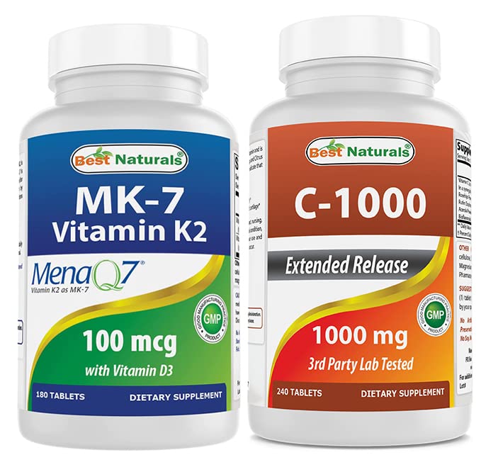 Best Naturals Βιταμίνη K2 (MK7) με D3 & Βιταμίνη C 1000 mg