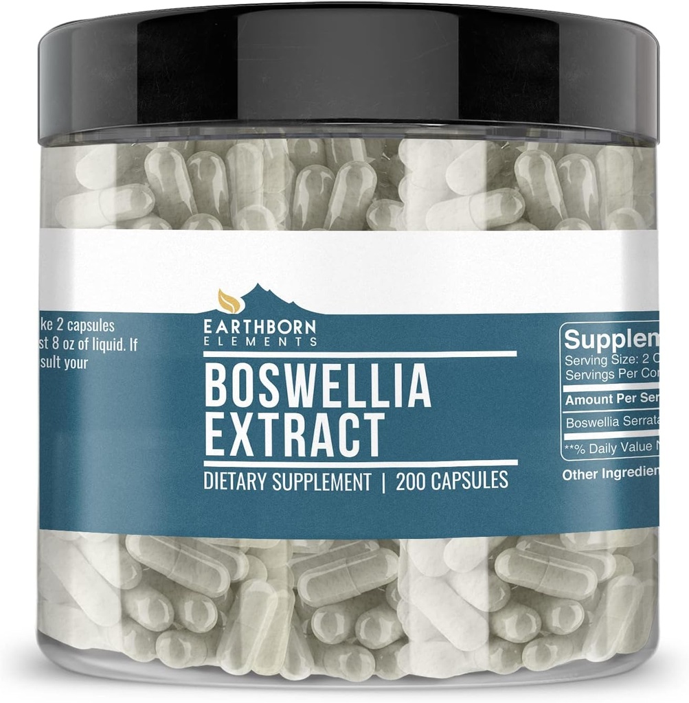 Earthborn Elements Boswellia Serrata Extract 200 Κάψουλες, καθαρό & μη αραιωμένο, χωρίς πρόσθετα