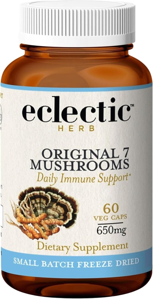 Ecelctic Institute Μη ΓΤΟ Αρχικό 7 Μανιτάρια, Ανοσοποιητικό Mushroom Blend 60 CT (650 mg)