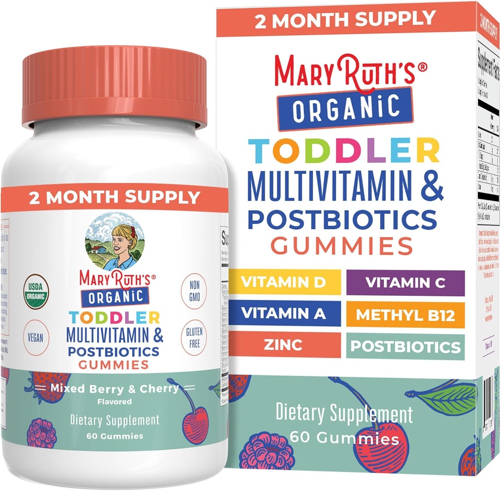 MaryRuth Organics Toddler Multivitamin Gummies + Postbiotics 