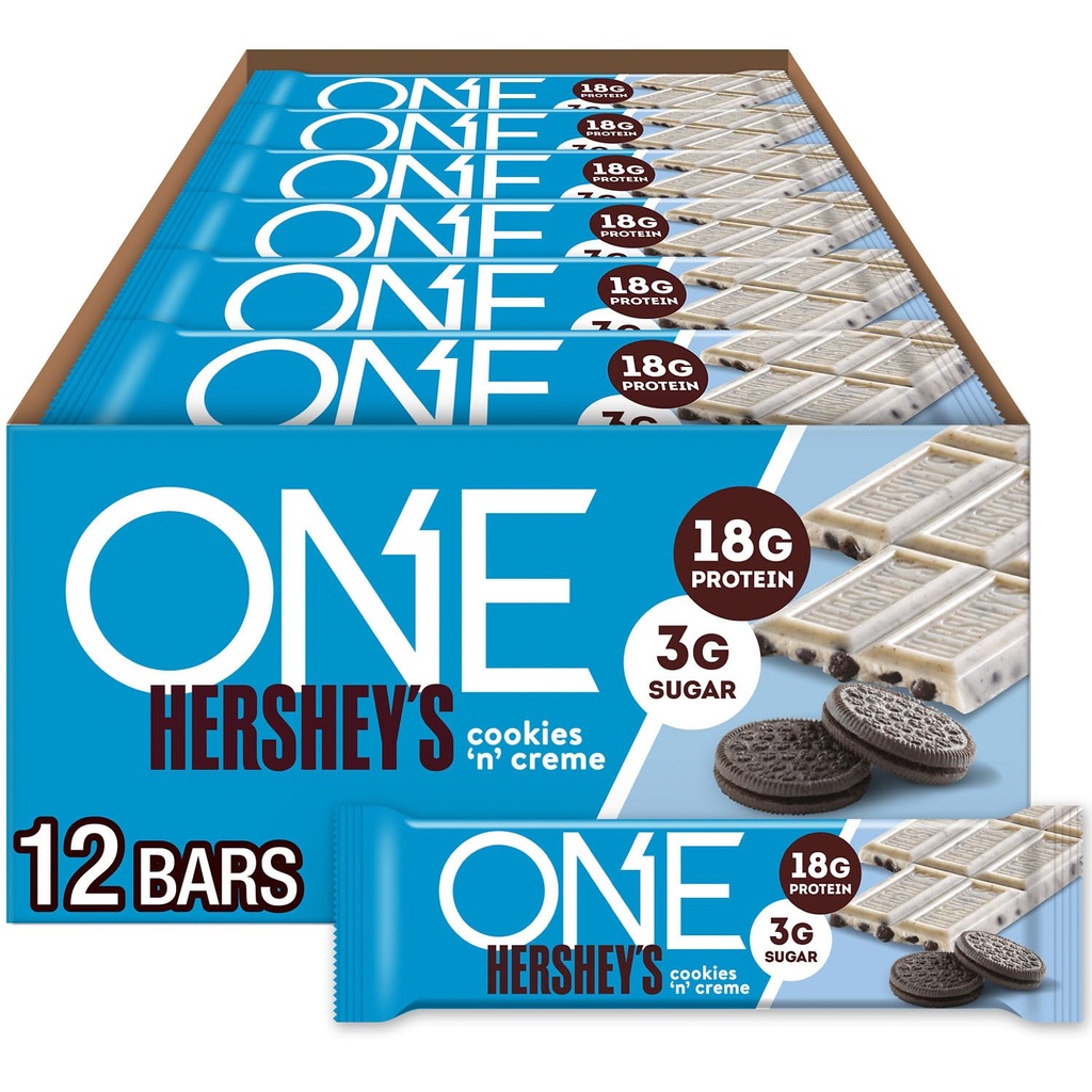 ΜΙΑ μπάρες πρωτεΐνης, τα cookies του Hershey 'n' Creme, Χωρίς γλουτένη με 18g πρωτεΐνη και 3g ζάχαρη, συρραπτικά παντελονιών, 2,12 oz (12 κόμης)