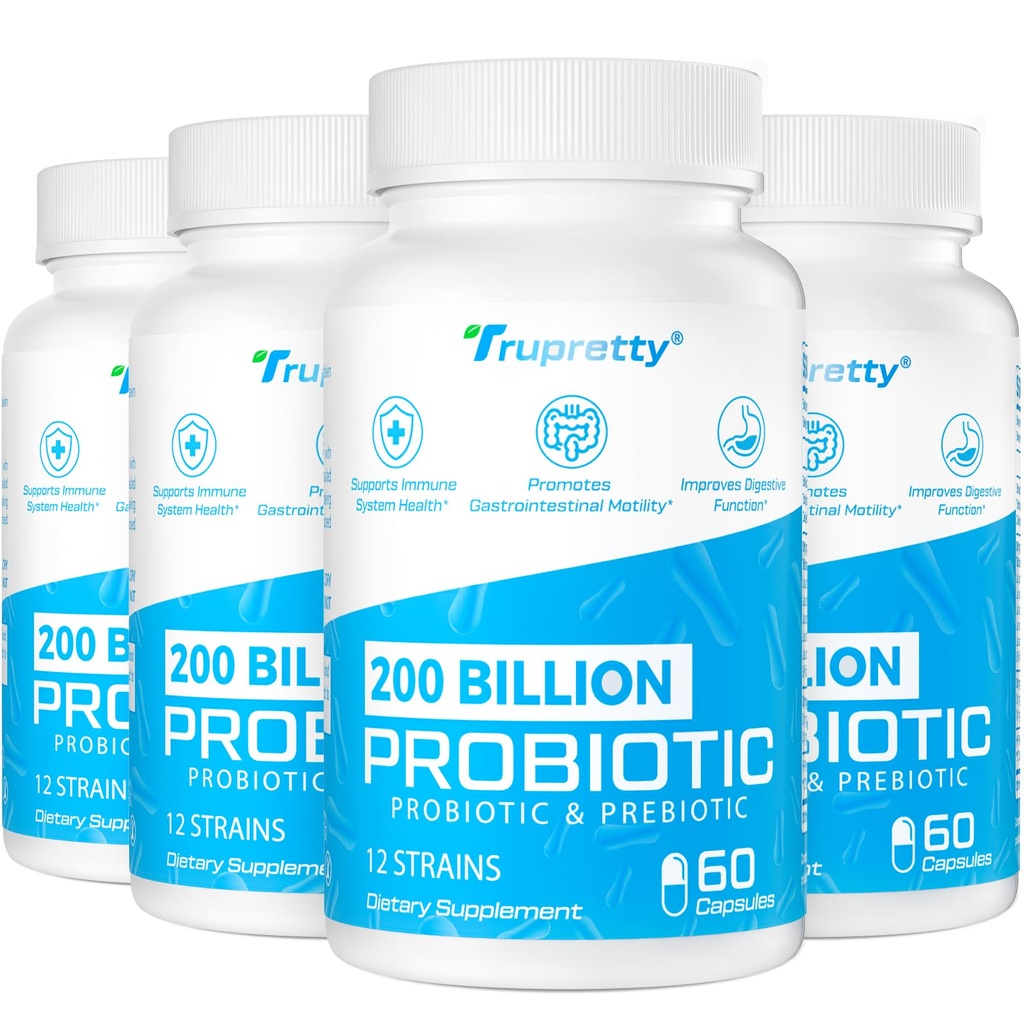 200 Billion Cfus 12 Strains Probiotic, με 3 Βιολογικά Πρεβιοτικά, Προβιοτικά για Γυναίκες Άνδρες, Καθημερινή Συμπλήρωμα για Ανοσοποιητική, Οσφυϊκή Υγεία, Σταθερό, Μη ΓΤΟ, 240 Caps (240-Ημέρες Προμήθεια)