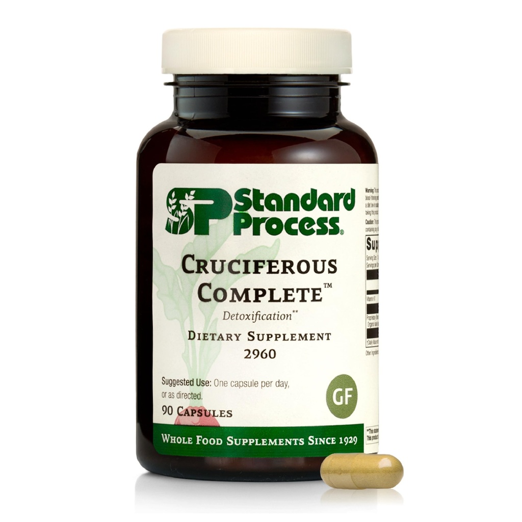 Τυποποιημένη διαδικασία Cruciferan Complete - Ολόκληρα τρόφιμα Αντιοξειδωτικό, Detox και ηπατική υποστήριξη με βιταμίνη K, οργανικό Kale και Brussel Spruts - 90 κάψουλες
