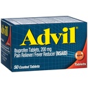 Advil Pain Reliever and Fever Reducer, Ibuprofen 200mg for Pain Relief - 50 Coated Tablets