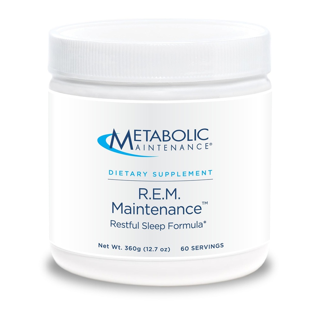 Metabolic Maintenance R.E.M. Maintenance Powder - Natural Relaxation Support Supplement with Magnesium, Melatonin, 5-HTP + Potassium - Easy Drink Add-in, No Fillers (366g / 60 Servings)