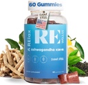 Ashwagandha & Vitamin D Gummies | Dietary Supplements | KSM 66 Ashwagandha for Calmness Support 300mg | L-Theanine Lemon Balm | Natural Herbal Non-GMO Sugar Free Gluten Gelatin Free | 1 Pack