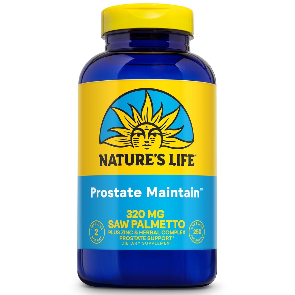 Η ζωή της φύσης Prostate Διατηρήστε - Prostate συμπλήρωμα υποστήριξης για την υγεία των ανδρών - Saw Palmetto, Pygeum βοτανικό σύμπλεγμα και συμπληρώματα ψευδαργύρου - 125 εξυπηρετούν, 250 κάψουλες χορτοφάγων