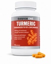 Balance ONE Turmeric Extract 1000mg - Turmeric Curcumin Supplement with 95% Curcuminoids, Black Pepper Piperine & Ginger - Joint Comfort & Antioxidant Support