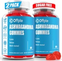 Ashwagandha Gummies Sugar Free for Women Men, High Potency Ashwagandha Root Extract Supplements with L-Theanine GABA Chamomile Turmeric Vitamin D3 B12 for Stress Adults Vegan (Mixed Berry)