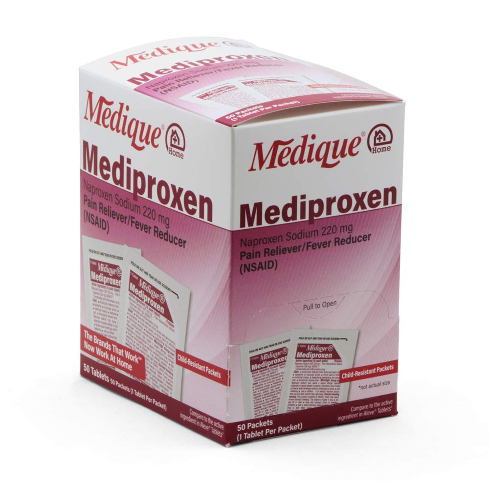 Medique @ Home Mediproxen Σύγκριση Active Ingredient to Aleve 50 x 1 (Παιδική Ανθεκτική Συσκευασία), Λευκό (73750)
