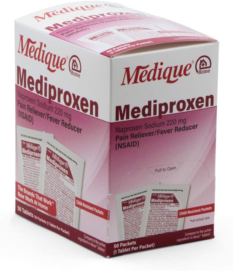 Medique @ Home Mediproxen Compare Active Ingredient to Aleve 50 x 1 (Child Resistant Packaging), White (73750)